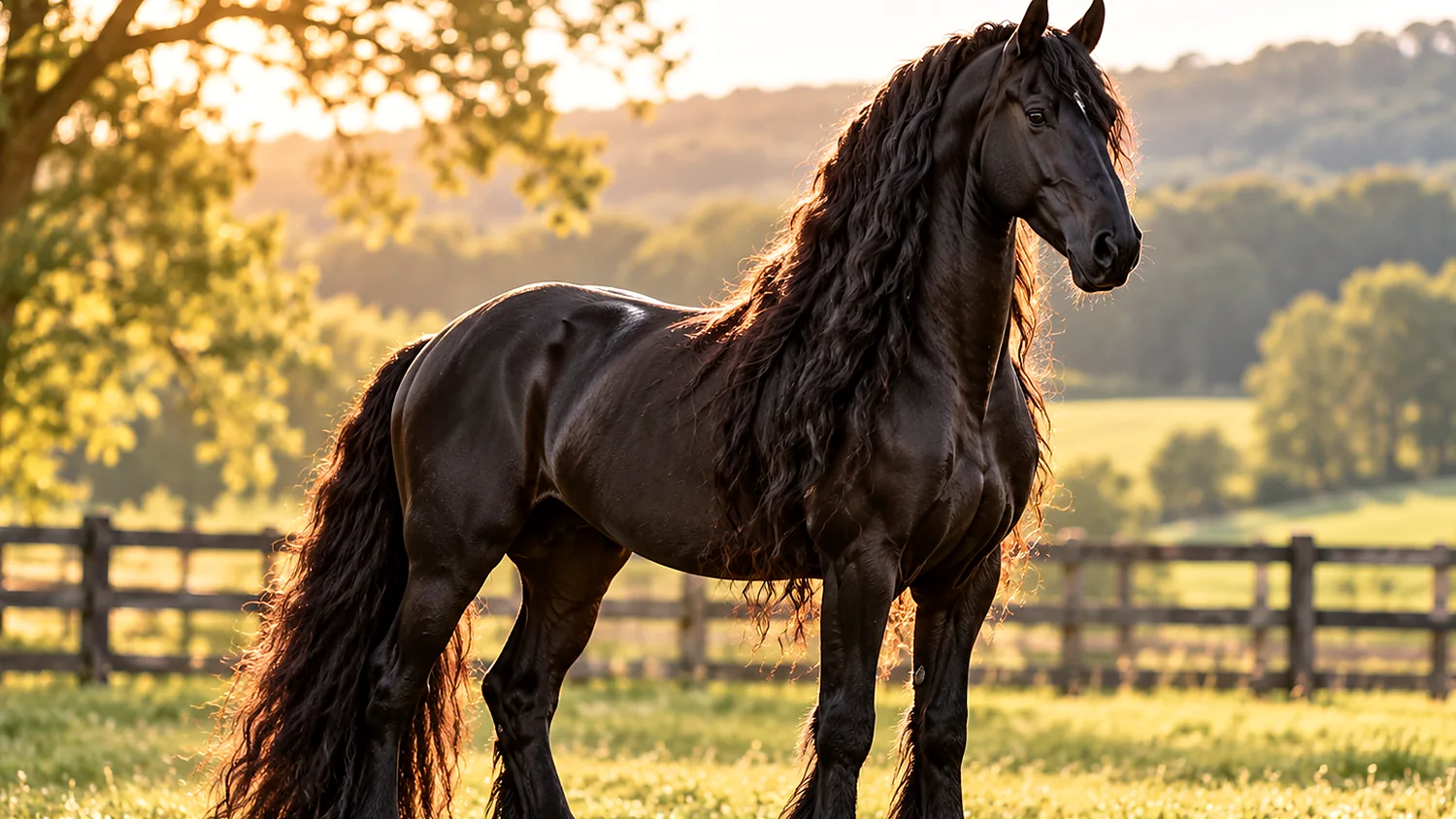 Editorial photograph for Friesian Horse: Appearance, Temperament, Care and Ownership Costs