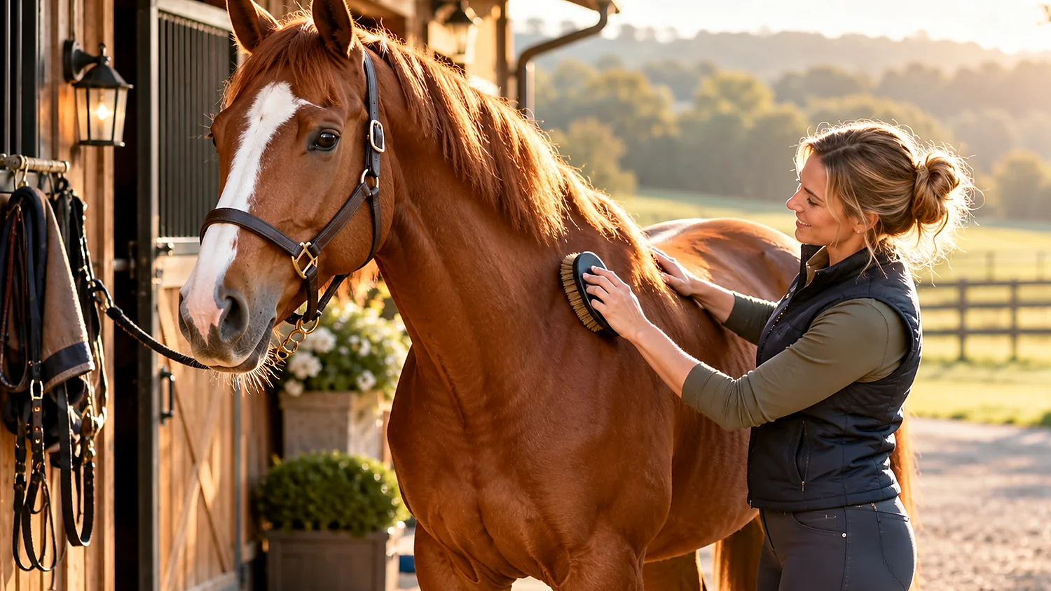 Editorial photograph for How to Bathe a Horse Safely Without Drying Out the Coat